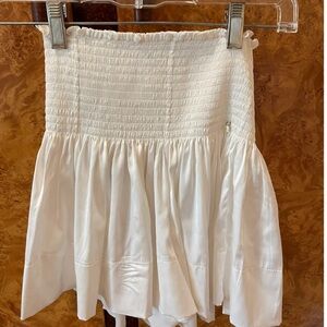NATURAL LIFE White Satin Skirt-Skort